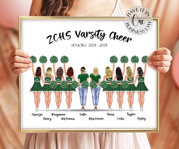 Cheer Gift Personalized Cheerleader Print Personalized Cheerleader Gift Cheer Friend Gift Cheerleader Poster Cheer Team Gift Custom Picture