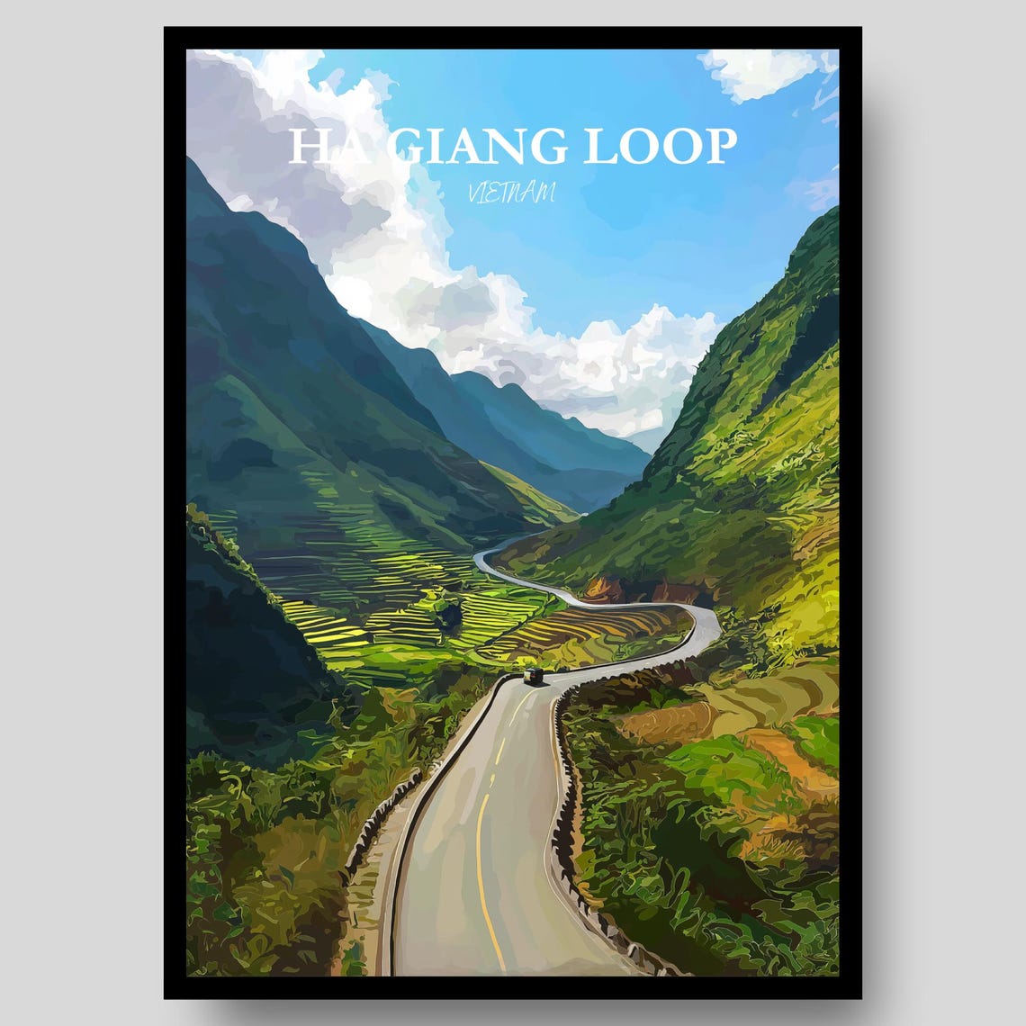 Ha Giang Loop Vietnam Winding Highland Road Valley Art Poster