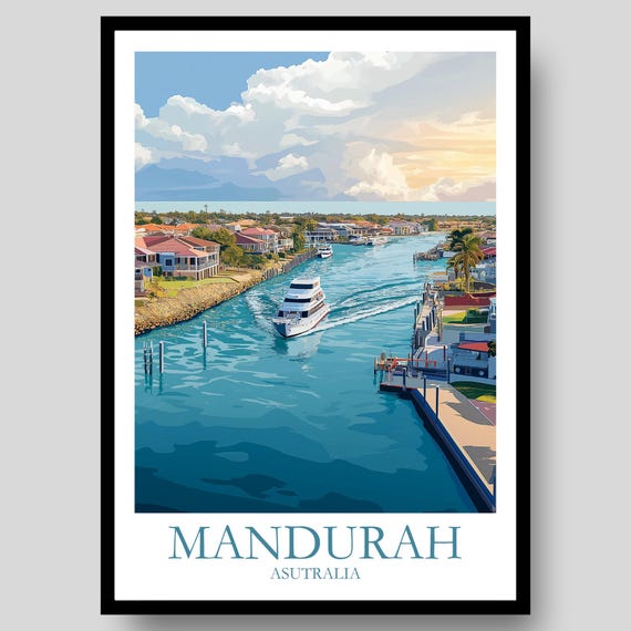 Mandurah Poster Australia Travel Australian Wall Art Western