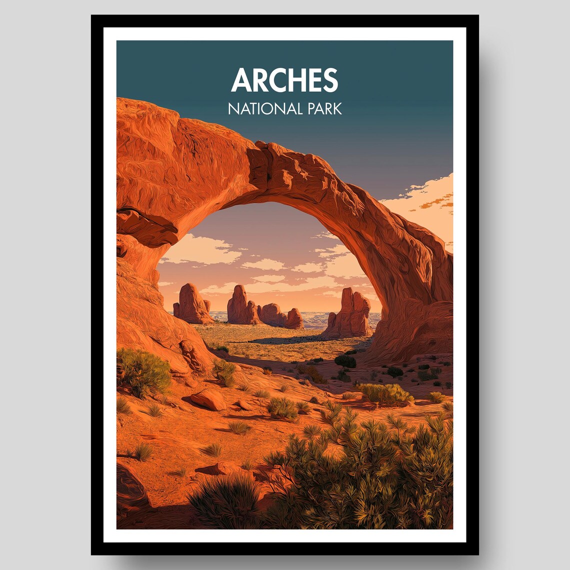Arches National Park Poster, Delicate Arch Utah