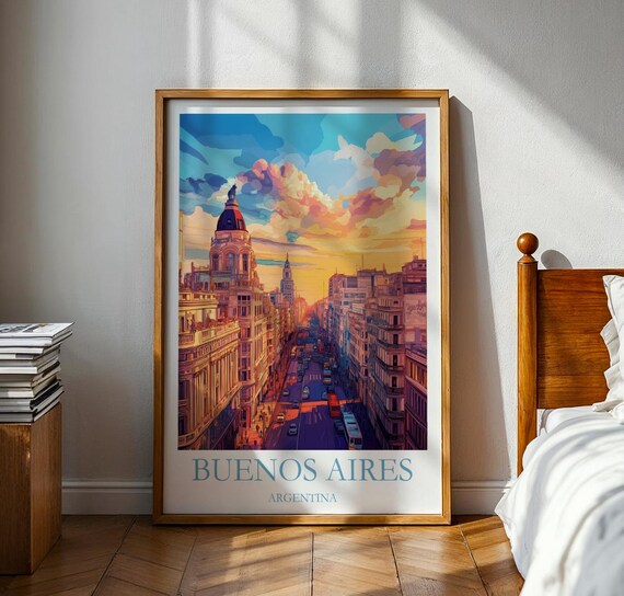Buenos Aires Travel Poster Argentina Wall Art Vacation Gift For Traveller