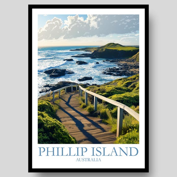 Phillip Island Poster Australia Penguins Australian Wall Art Beach Melbourne