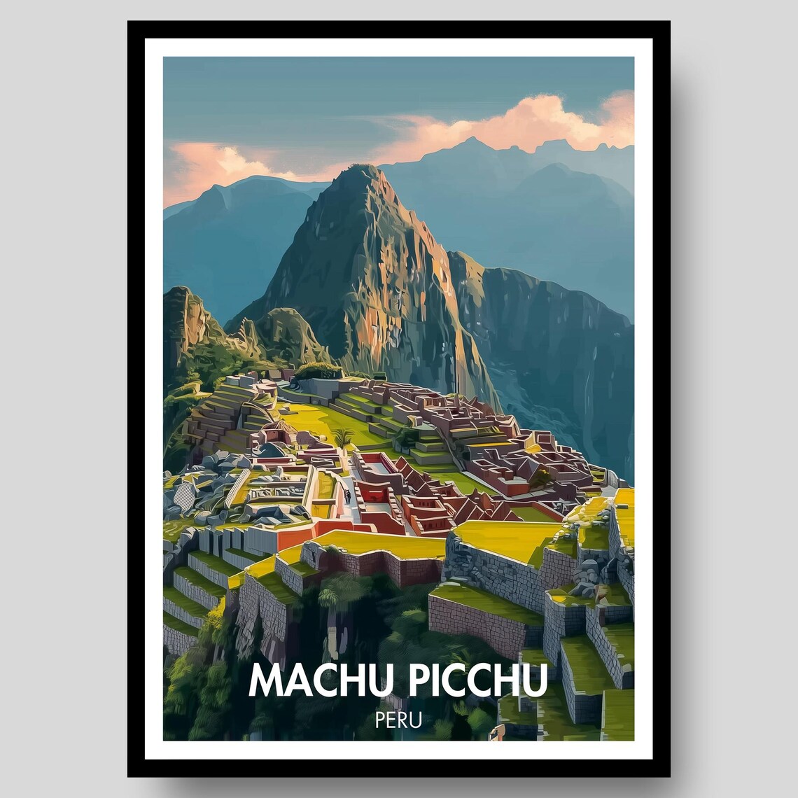 Machu Picchu Poster, Peru Travel Art Print