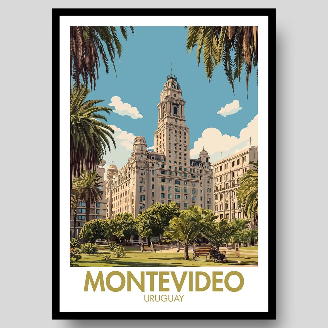 Montevideo Uruguay Travel Poster