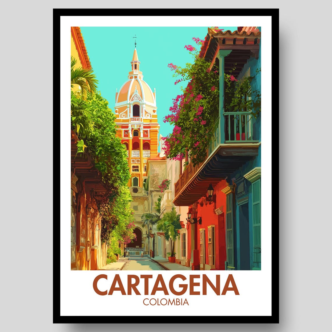 Cartagena Colombia Travel Poster