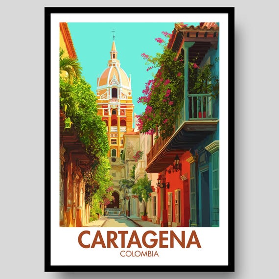 Cartagena Colombia Travel Poster