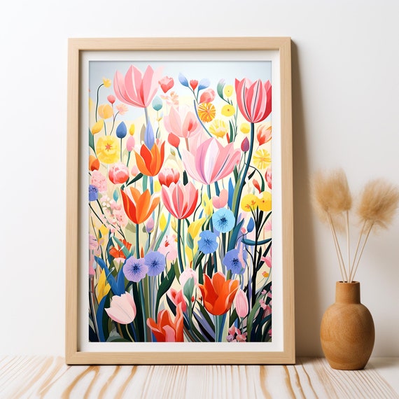 Tulip Garden Matisse-Inspired Art Print