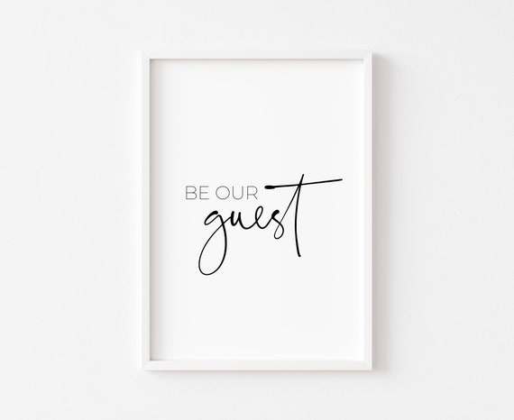 Be Our Guest Minimalist Bedroom Wall Art Print