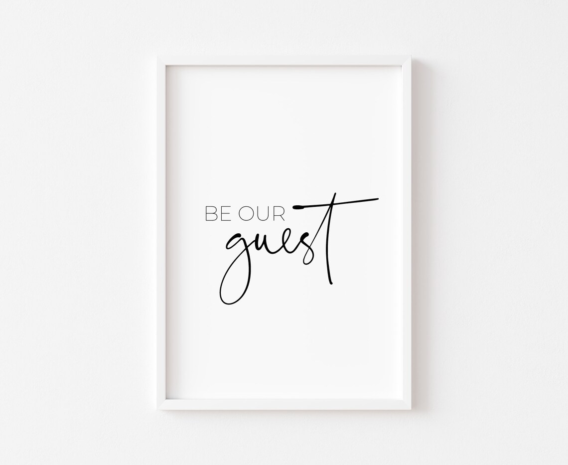 Be Our Guest Minimalist Bedroom Wall Art Print