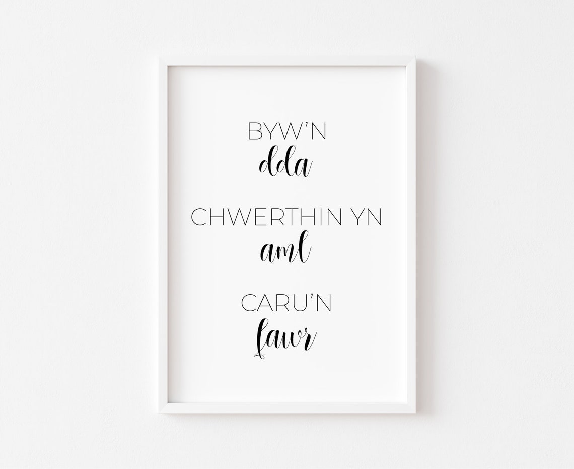 Welsh Quote Live Well Laugh Often Love A Lot Typography Poster