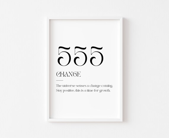Angel Number Poster Numbers Print 555 Affirmation Minimalist Bedroom Wall Art Trendy Prints Universe