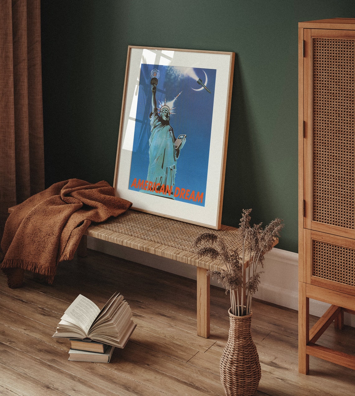 American Dream Statue of Liberty Rocket Space Surrealist Poster - Image 3