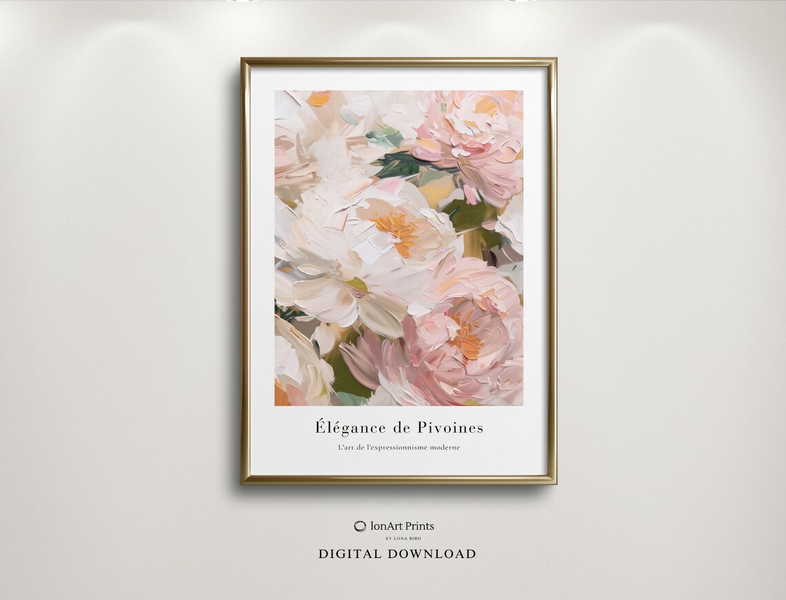 Lgance De Pivoines, Abstract Peonies Art Print