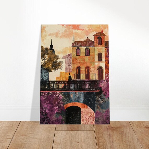 Evening Promenade Canvas Art Textured Urban Landscape The Contemporary Collection