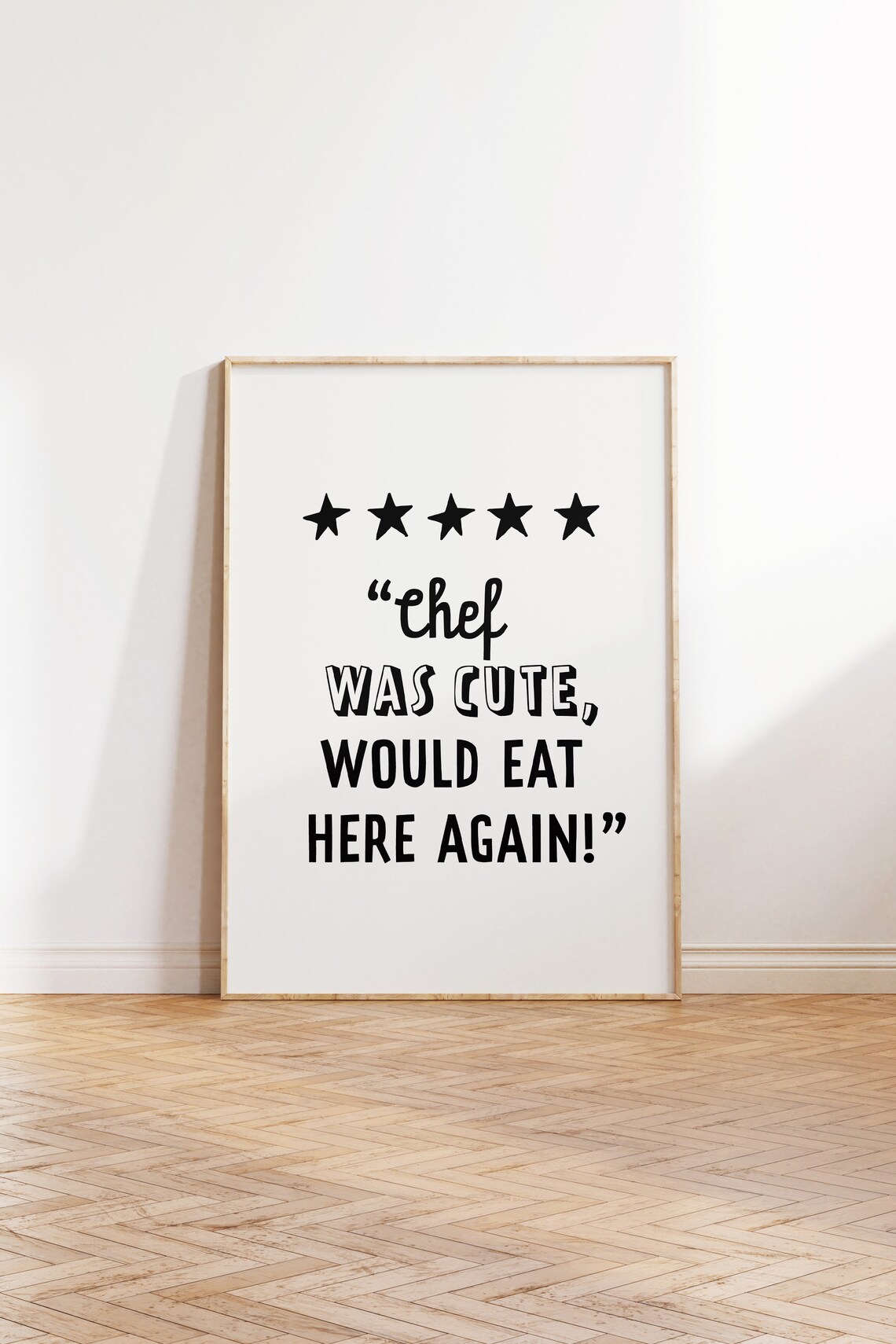 Kitchen Art Print Chef Was Cute Poster Kitchen Signs Printable Dining Room Wall Art Print - Image 3