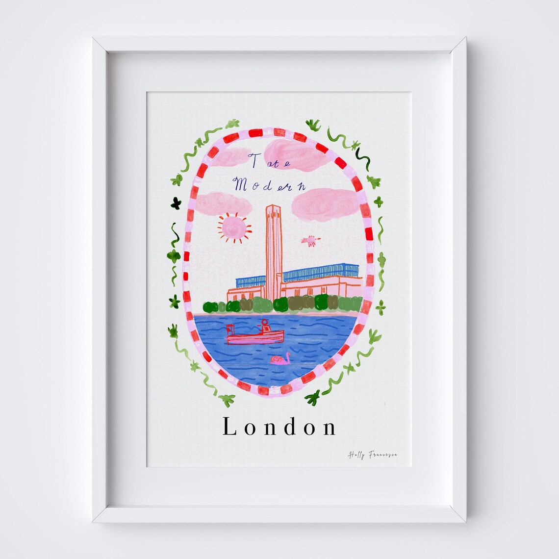 Tate Modern London Travel Poster, Thames Landmark