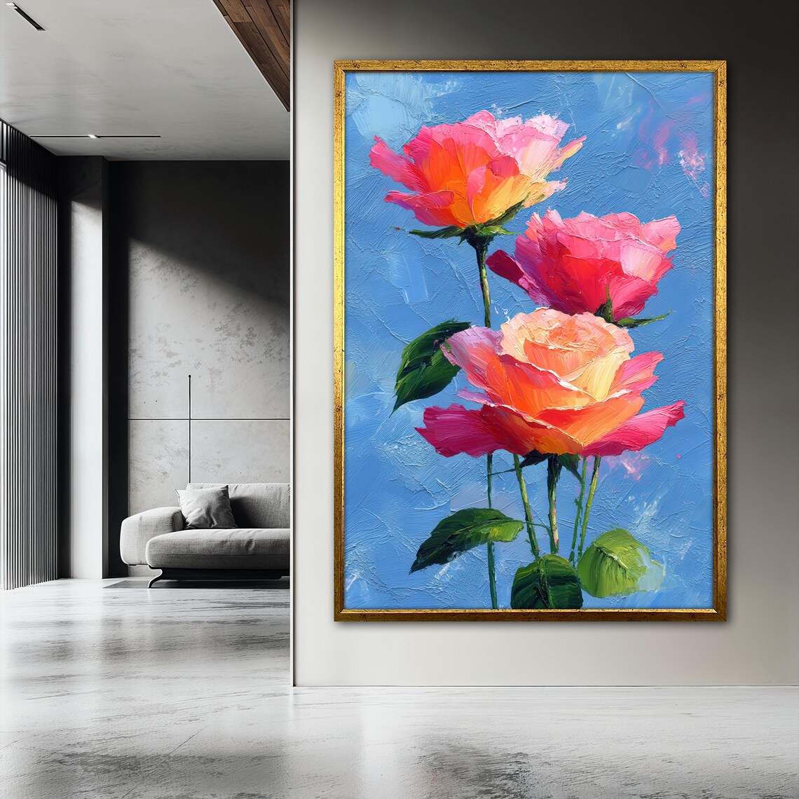 Vibrant Rose Painting, Modern Botanical Art Print - Image 3