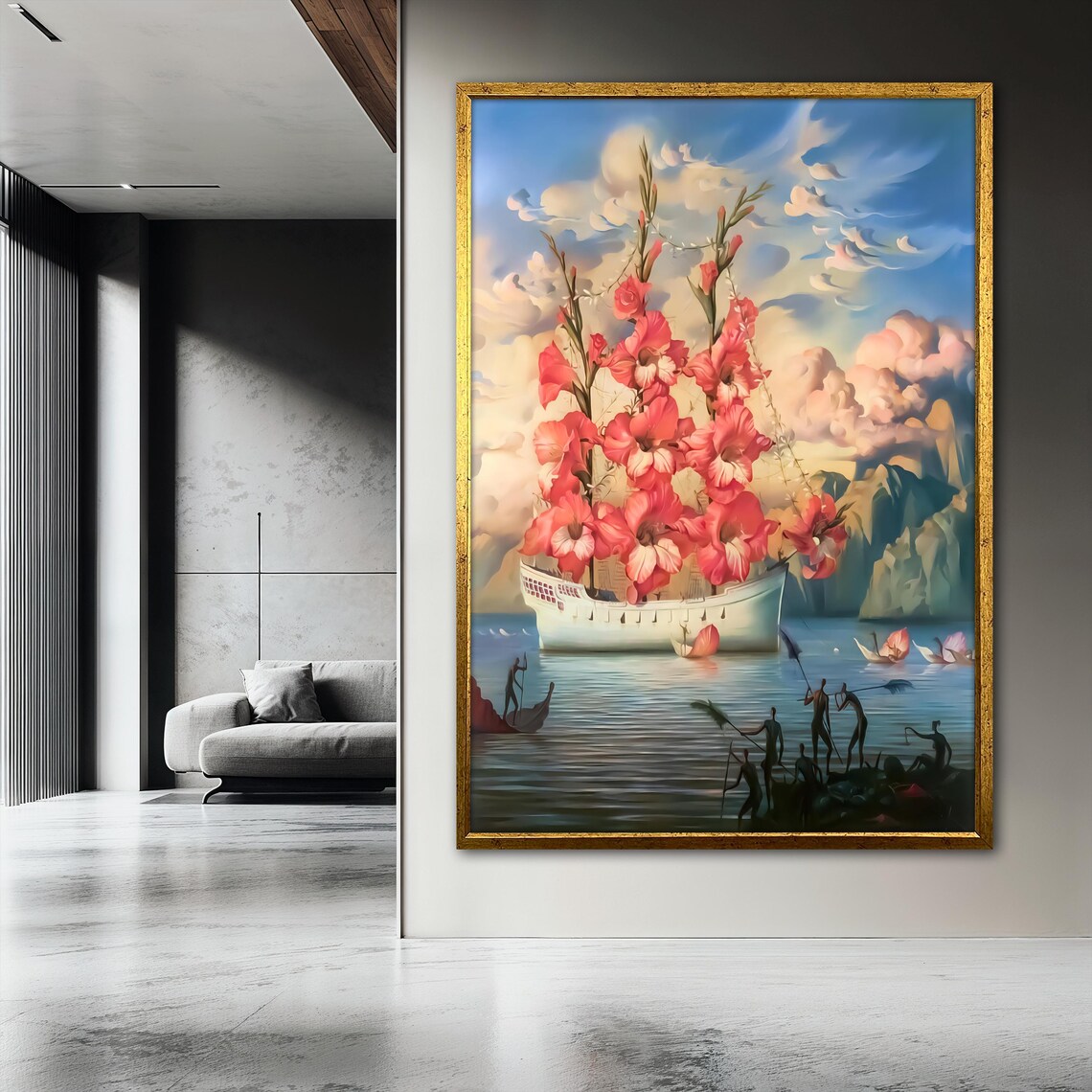 Vladimir Kush Fantasy Floral Ship On Water - Image 3
