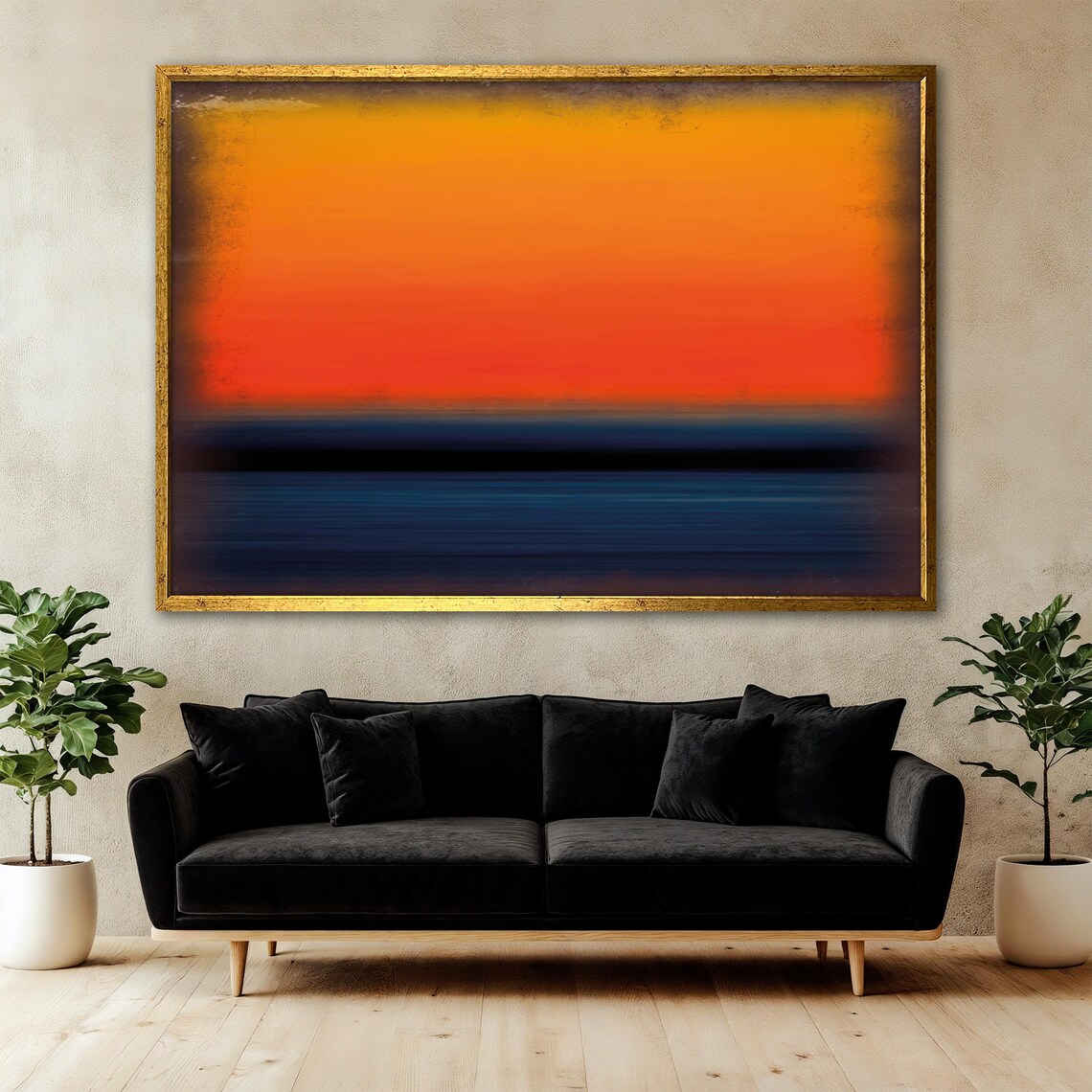 Mark Rothko Abstract Orange And Blue Art Print - Image 3