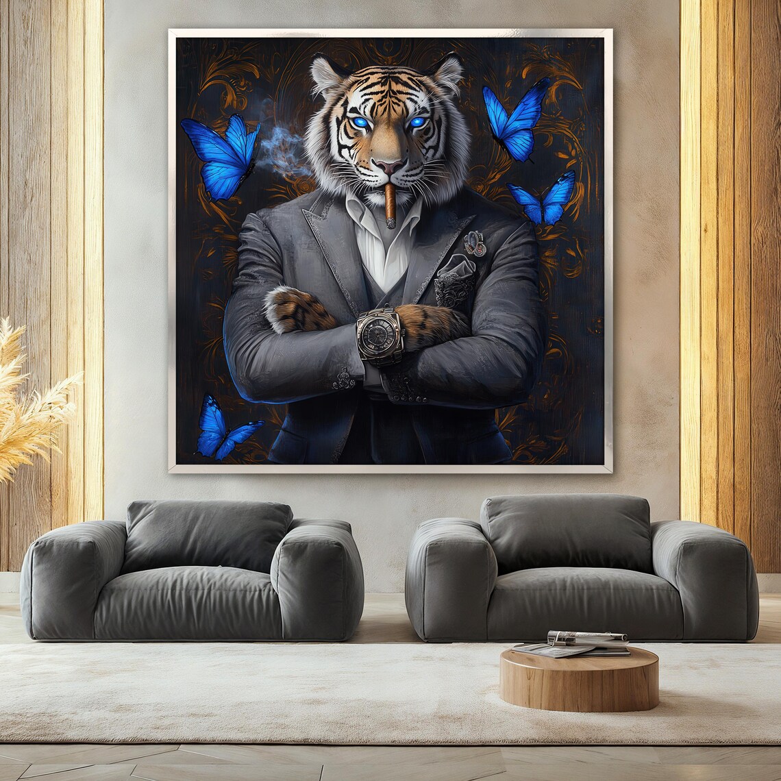 Tiger In Suit Painting, Modern Boss Artwork - Image 2