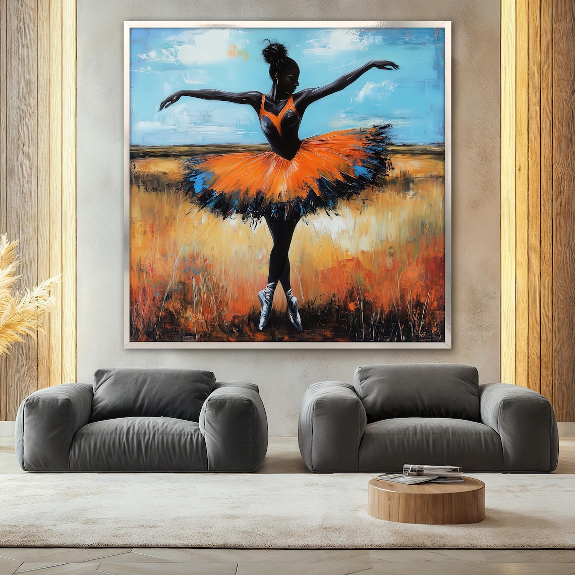 Black Ballerina Print, Modern Ballet Decor - Image 2
