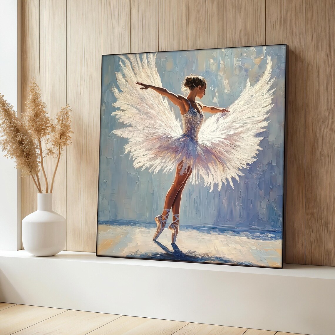Elegant Ballerina Painting, Ballet Dancer Decor