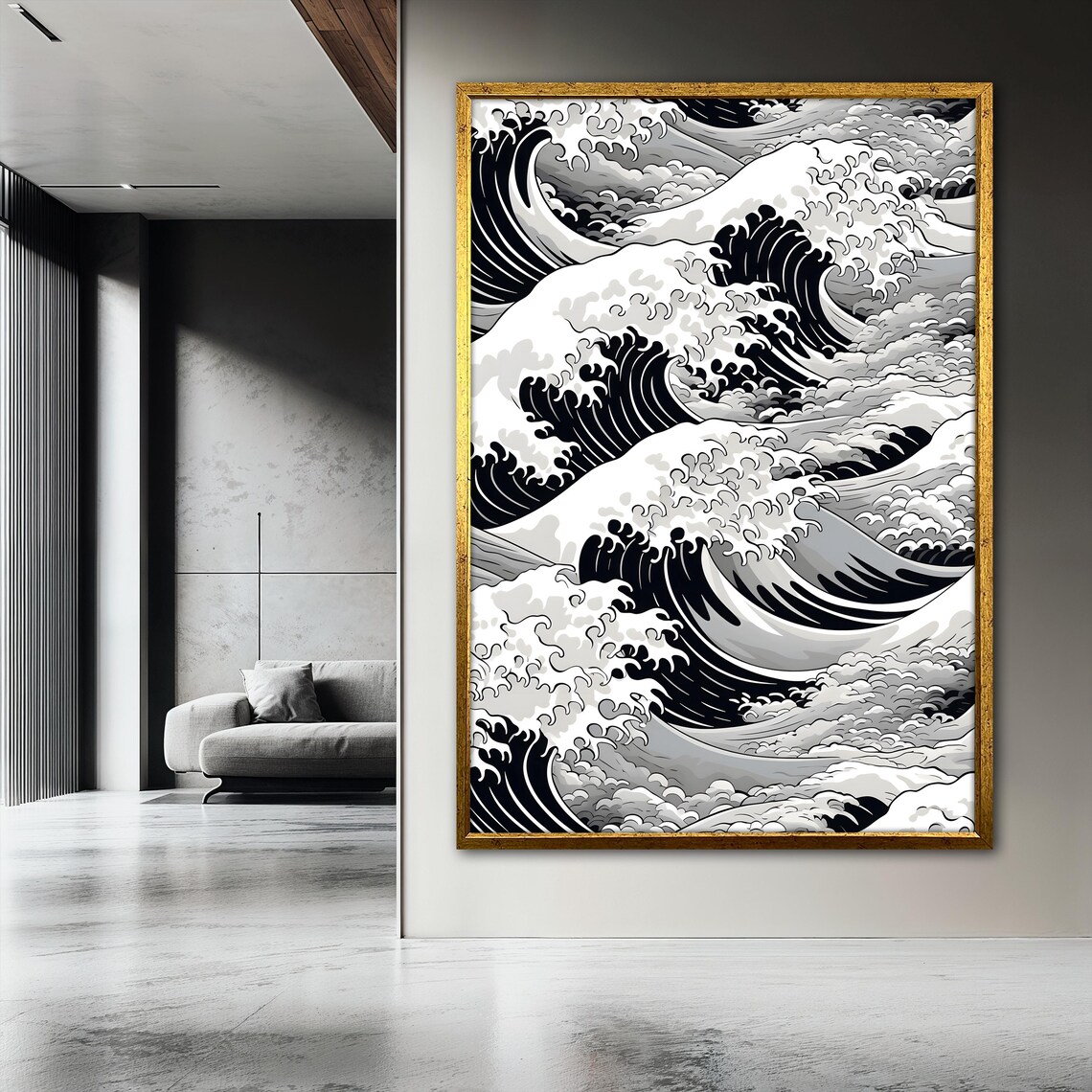 Kanagawa Wave Painting, Japanese Woodblock Style - Image 3
