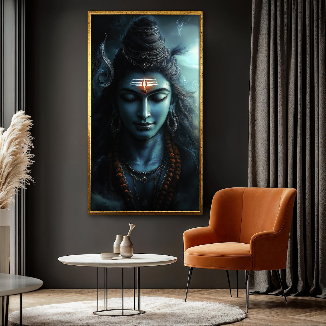 Lord Shiva Painting, Spiritual Meditation Decor - Image 3