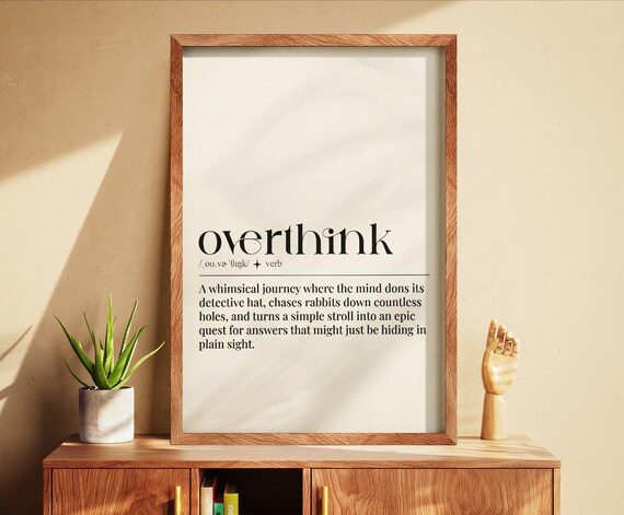 Overthink Dictionary Definition Funny Word Art Minimalist Poster