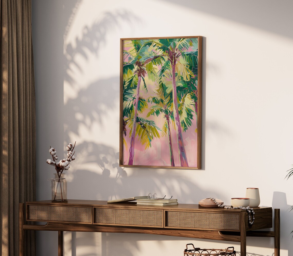 Vibrant Palm Trees Wall Art Lush Tropical Prints For Home Decor Unframed Poster - Image 2