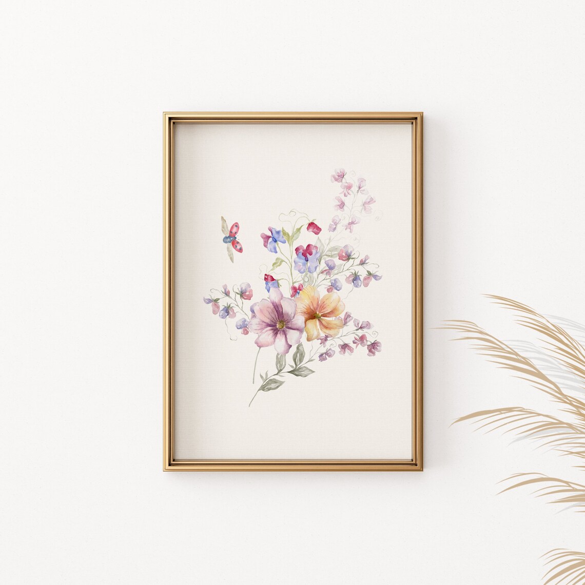 Watercolor Floral Bouquet Art Delicate Botanical Flower Wall Decor Poster - Image 2