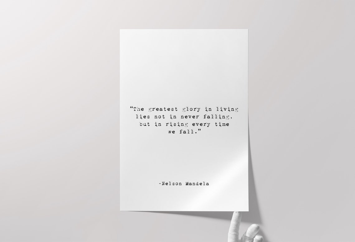 Mandela Quote Poster Wall Art Print Literature Inspirational Motivational