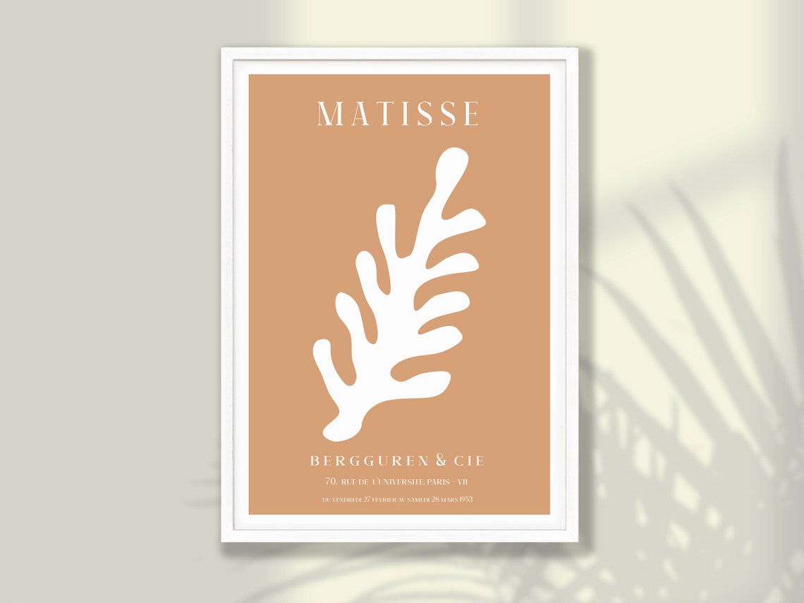 Matisse White Leaf On Warm Terracotta Paris Gallery Art Poster