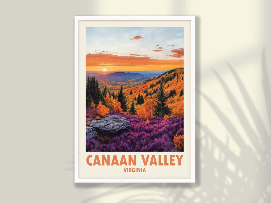 Canaan Valley Virginia Autumn Sunset Mountain Valley Travel Poster