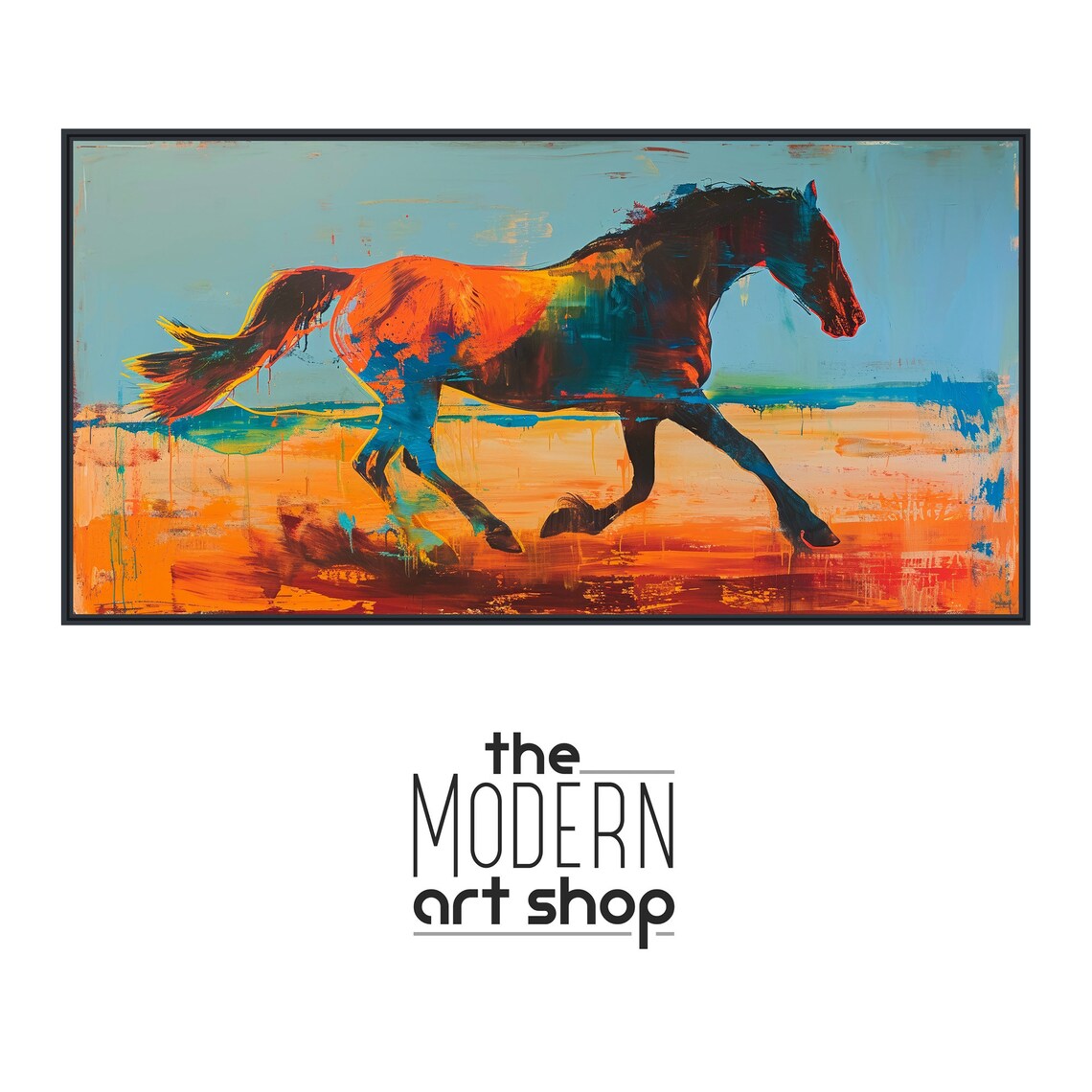 Running Horse Southwestern Western Cowboy Art Print - Image 4