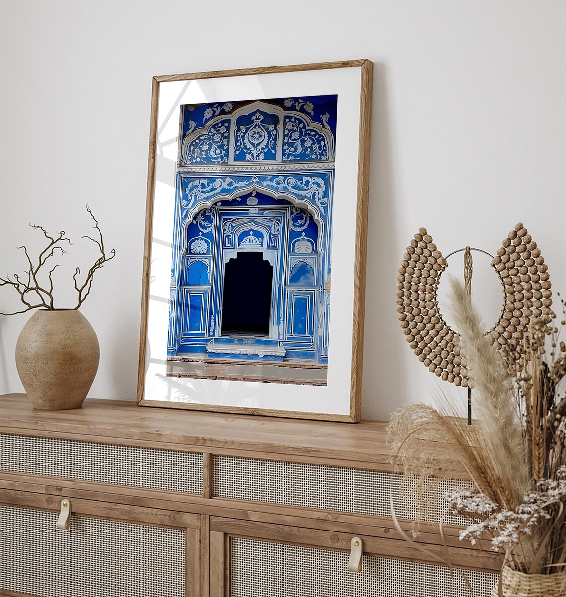 Blue Painted Rajput Palace Doorway in Jaipur India Travel Poster - Image 3