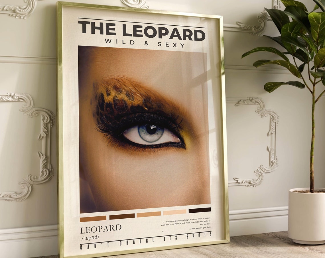 Leopard Wall Art Leopard Definition Print Girly Bedroom Wall Decor - Image 3