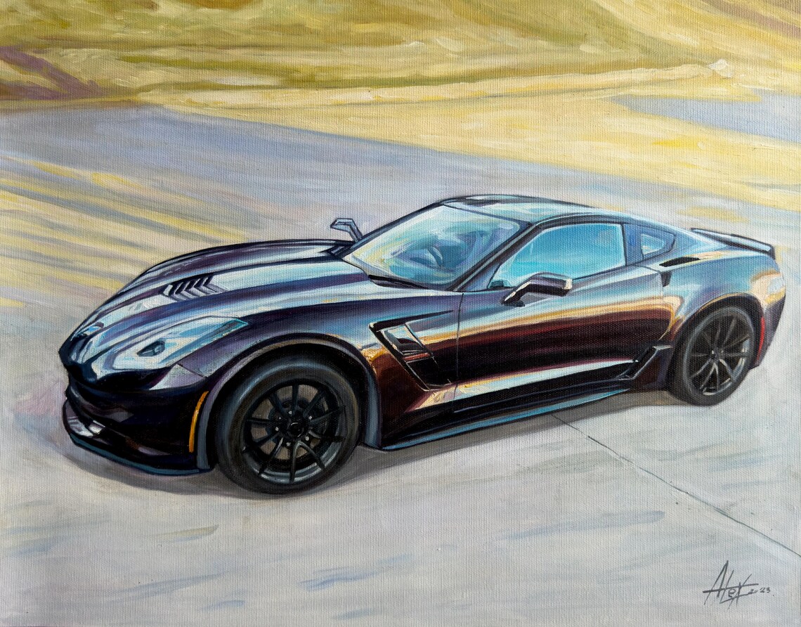 Personalized Car Portrait In Oil Custom Oil Painting Of Your Favorite Car Art By Artist - Image 2