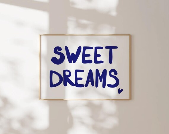 Sweet Dreams Minimalist Bedroom Art Print