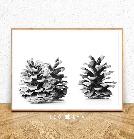 Pine Cone Print, Scandinavian Nature Decor Poster