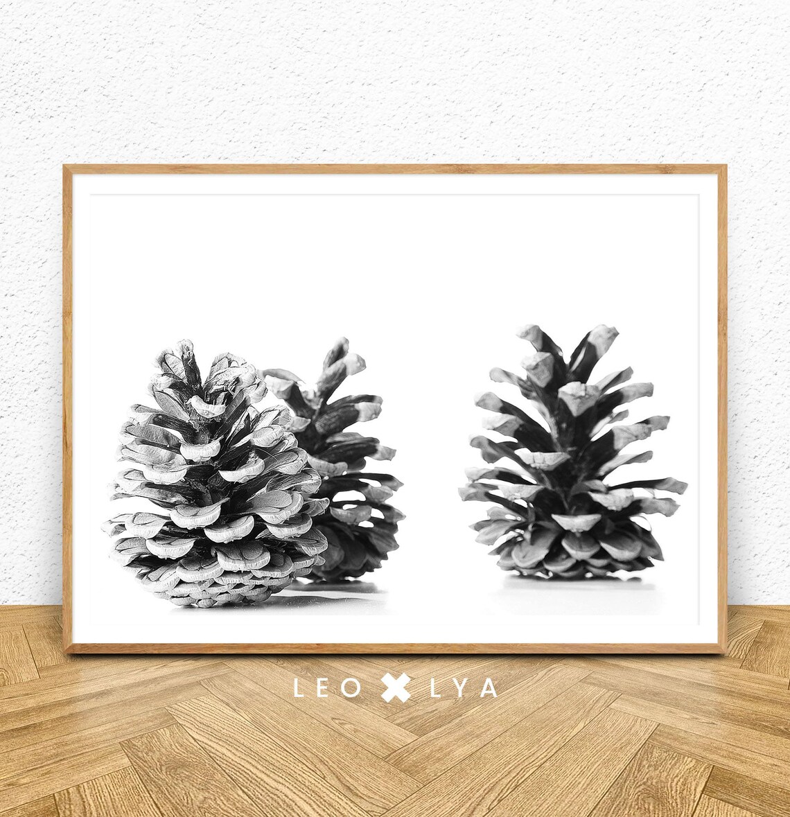 Pine Cone Print, Scandinavian Nature Decor Poster