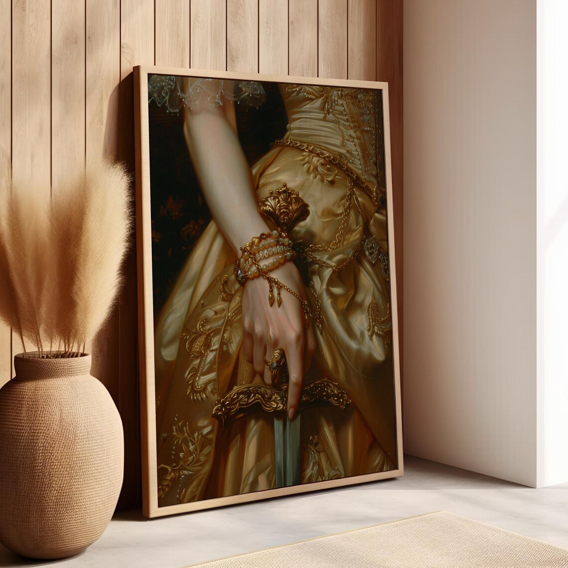 Woman Holding Dagger Victorian Baroque Oil Painting Style Poster