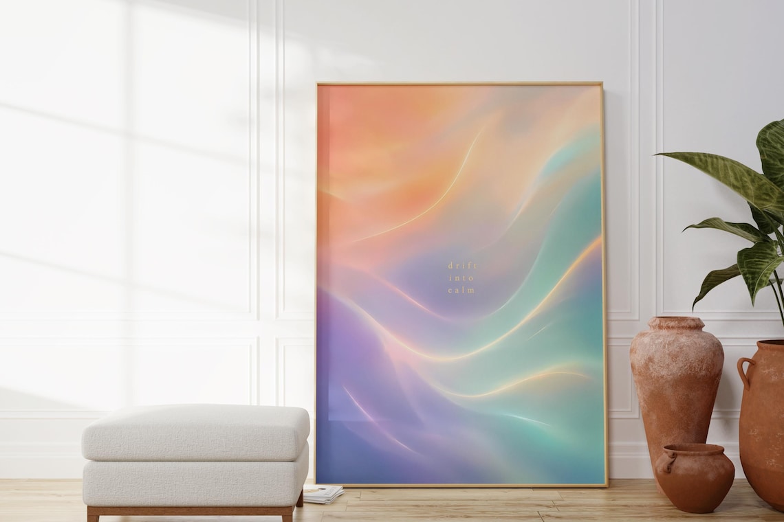 Minimalist Typography Poster, Calming Meditation