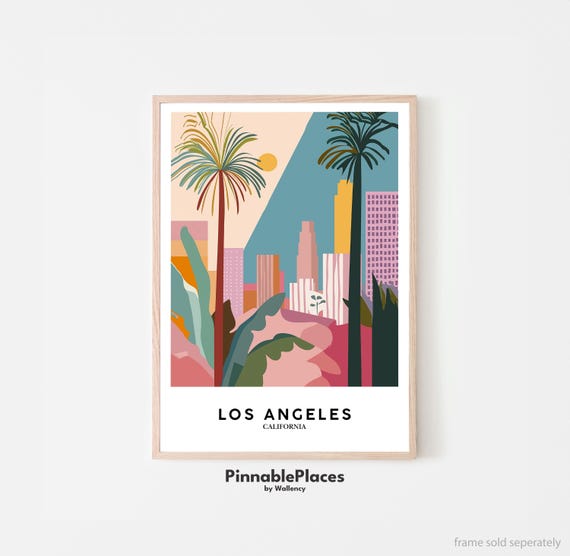 Los Angeles Art Print Travel Poster Henri Matisse Style File