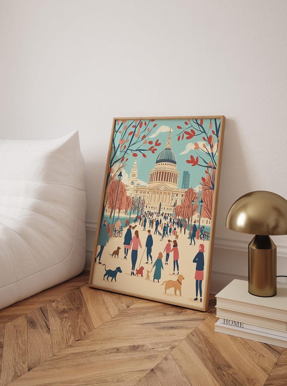 St Pauls Cathedral Print London Cityscape Poster Nursery Wall Art