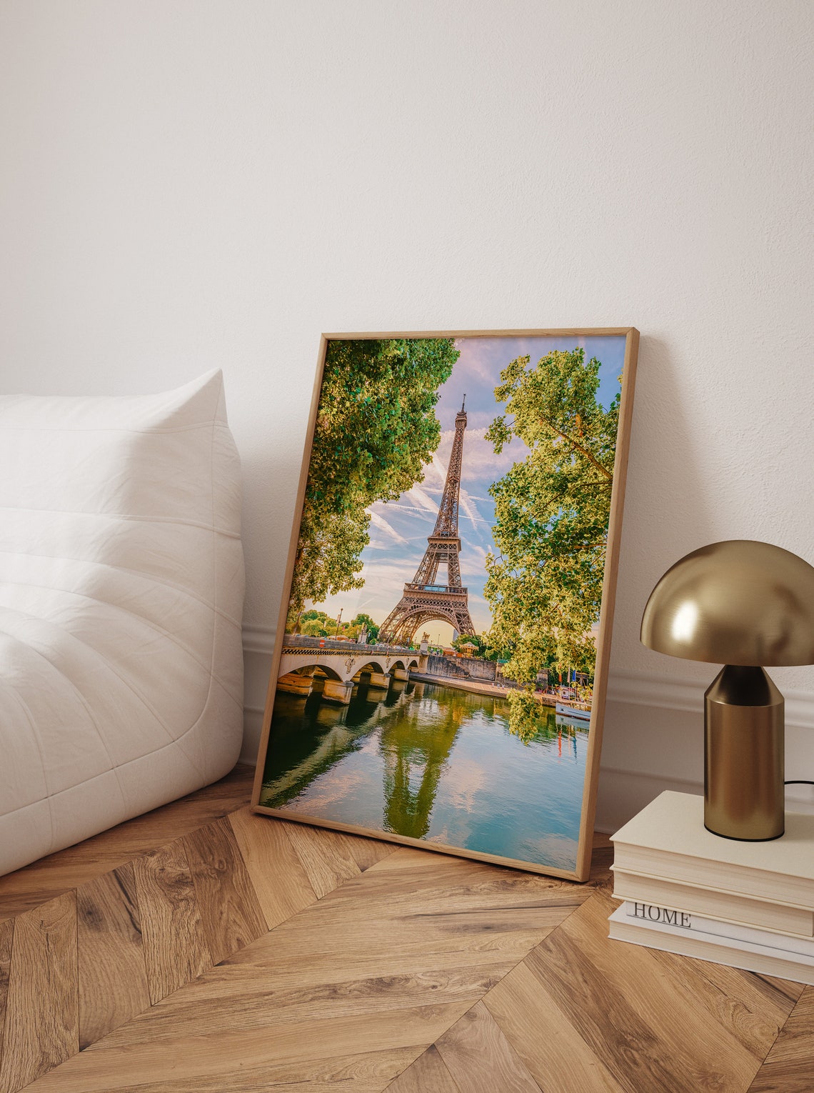 Eiffel Tower Paris Seine River Sunset Romantic Cityscape Photo Poster