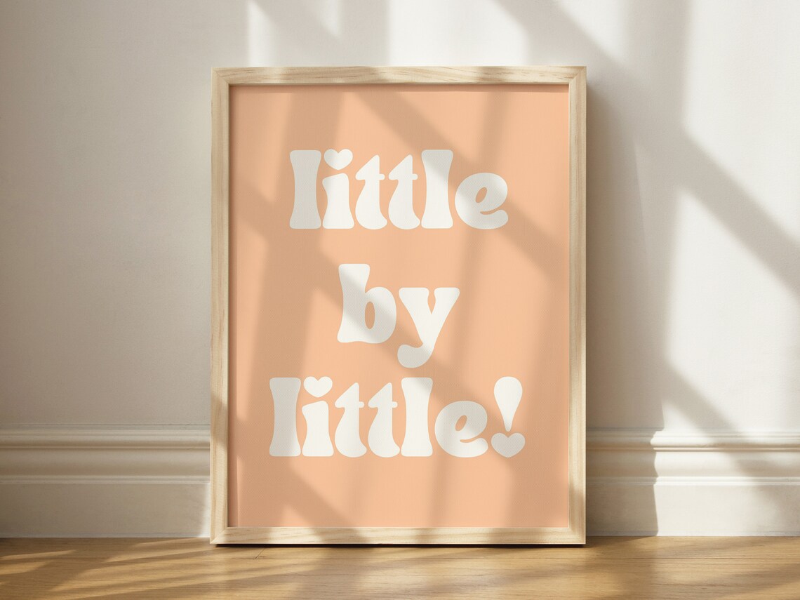 Little By Light Orange Typography Art Print