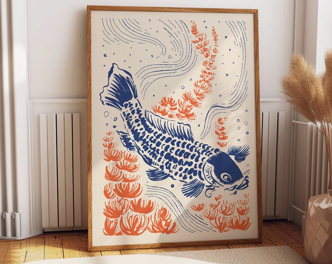 Japanese Fish Vintage Woodblock Exhibition Art Print