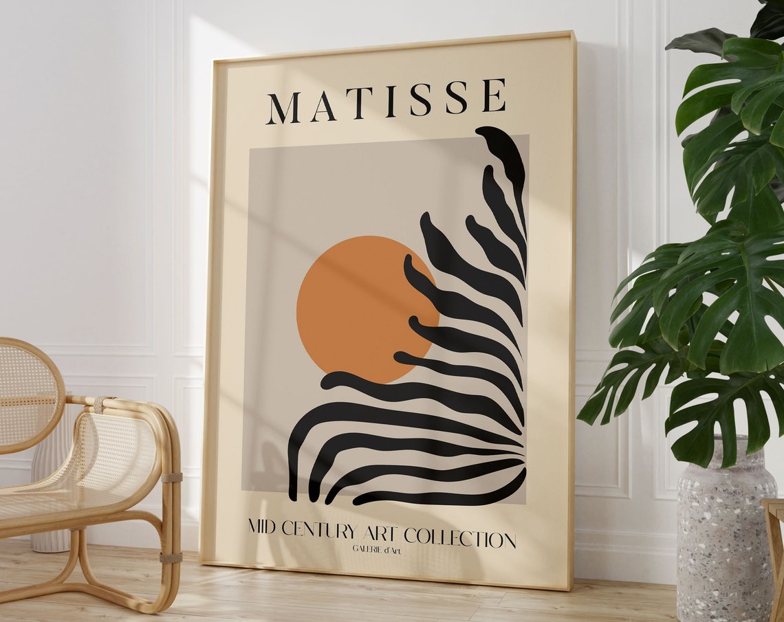 Henri Matisse Exhibition Poster Famous Gallery Wall Art Print Grey Beige Boho Art Print Wall Decor Garden Bedroom Living Room Art