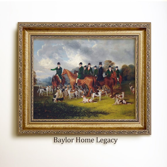 Fox Hunting Scene, Equestrian Decor Art Print